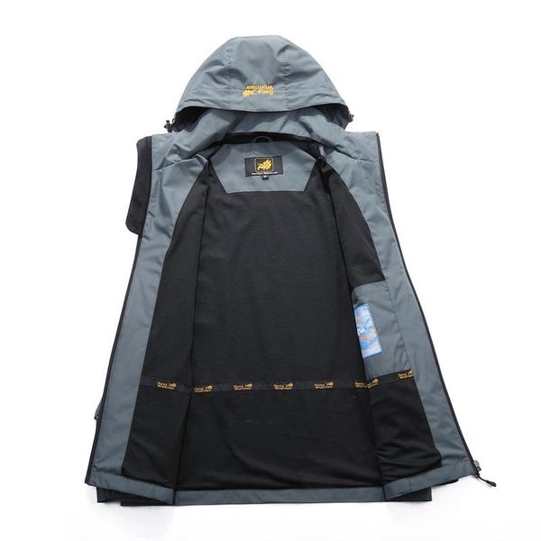 

printed raincoat jacket men and women mountaineering coat spring and autumn single layer thin screening windproof splittable cap, Blue;black