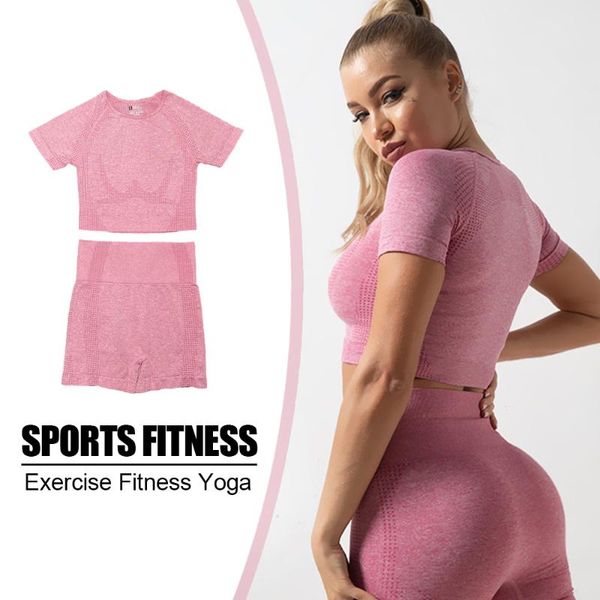 

yoga outfits seamless women set workout sportswear gym pants clothing fitness long sleeve crop high waist leggings sports suits, White;red