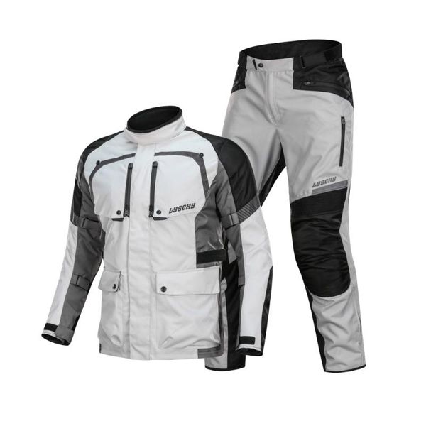 

motorcycle apparel lyschy summer winter detechable waterproof jacket breathable mesh moto pants suit clothing protective gear
