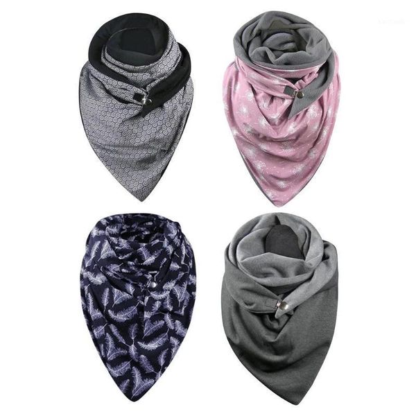 

cycling caps & masks face cover scarves vintage women printing button soft wrap casual warm shawls fleece neck gaiter1, Black