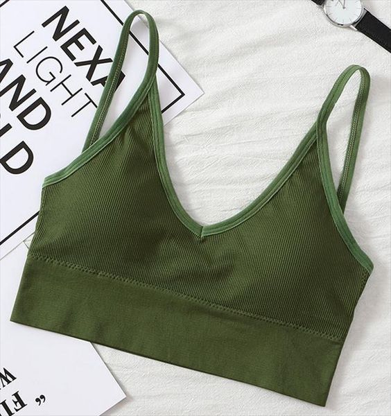 

womens summer vest plain strappy back tie up halter neck basic bralet bra crop solid casual elastic tanks, White