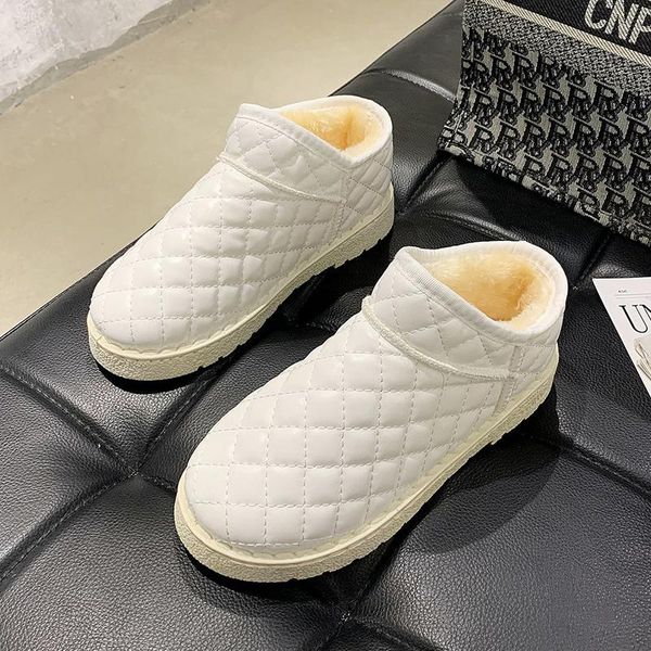 

rimocy 2020 new women casual waterproof snow boots round toe thick plush winter shoes woman flat heels super warm cotton shoes, Black