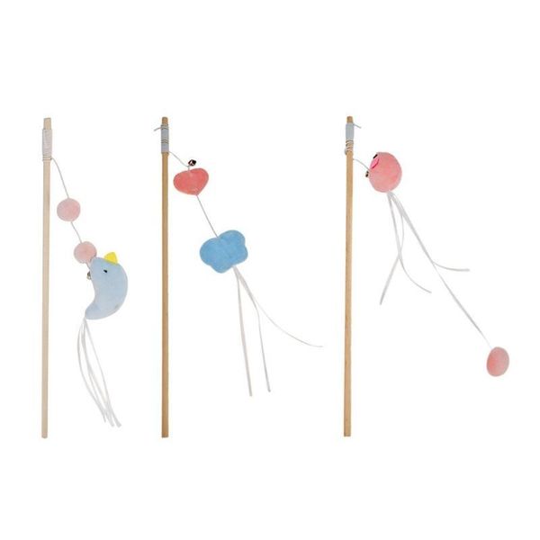 

cat toys kitten toy wooden baiting stick interactive teasing wand pet supplies