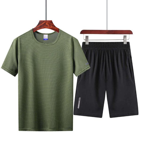 

pullover round neck short sleeve sports quick drying casual men's korean suit, Gray