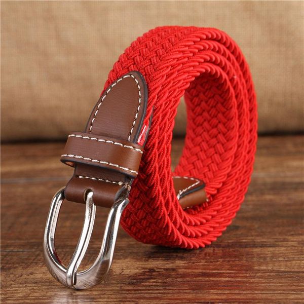 

women belt canvas weaving red/purple/blue/black/brown men belts 95cm fashion 2020 female/male belts with alloy buckle