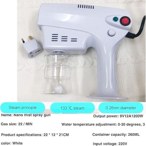 

1200w 220v 250ml household blue light nanos steam spray guns ulv sprayer atomizing fogger machine hair care ultra fine aerosol1