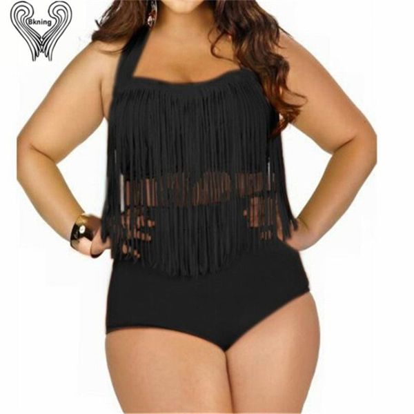 

women's swimwear plus size fringed bikini set underwiere push up women high waisted bath suit swimming pool wear saida de praia h262, White;black