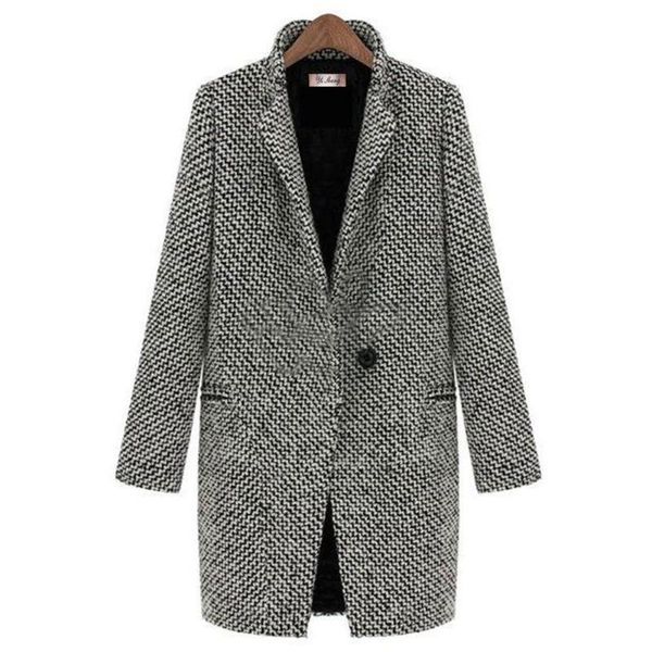 

woollen coat women's autumn and winter clothing plus wool and cotton thick wool coat suit, Black