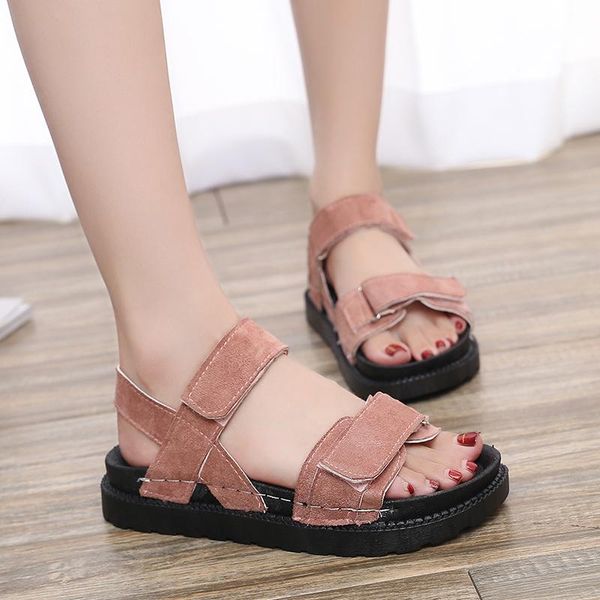 

women summer sandals fashion flats 4cm heel shoes sandals platform new fashion sandal non-slip basic flat, Black