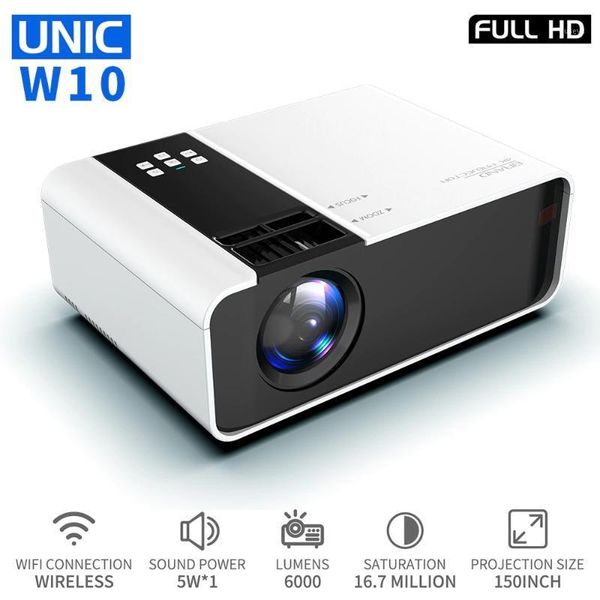 

unic w10 led 6000 lumens projector 1080p full hd wifi movie game sync screen bluetooth lcd lens beamer android proyector1