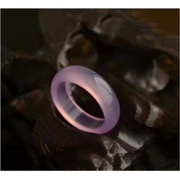 

lotus natural jade agate chalcedony fine couple ring gift, Silver