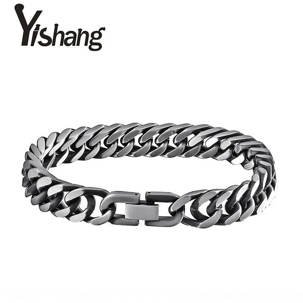 

old stainless steel braceletdouble woven men's six faceted ground titanium steel braceletdomineering bracelet hip-hop punk man's b, Golden;silver