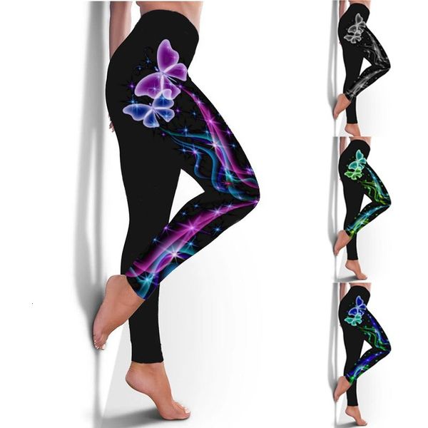

women's butterfly print sports leggings hip lift yoga pants large swimsuit bandage bathing suits pad