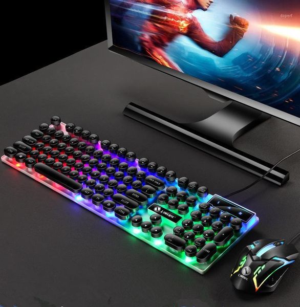 

2020 2.4g combo pc led gaming keyboard and mouse set wired keyboard gamer illuminated gaming set for lap