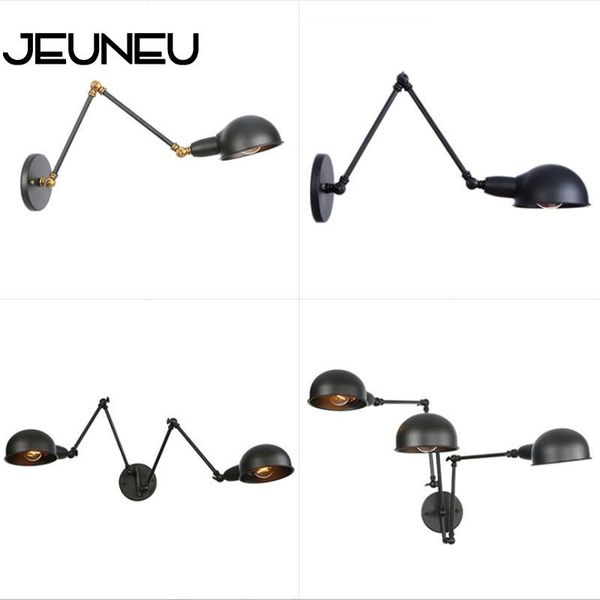 

retro classical design luxury antique wall lights black multi-head rocker wall lamp for workroom cafe bedside bedroom study room