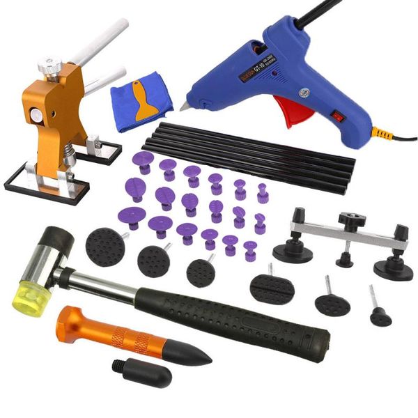 

paintless dent repair removal tools kits dent lifter glue tabs repair hammer glue sticks hand tools set