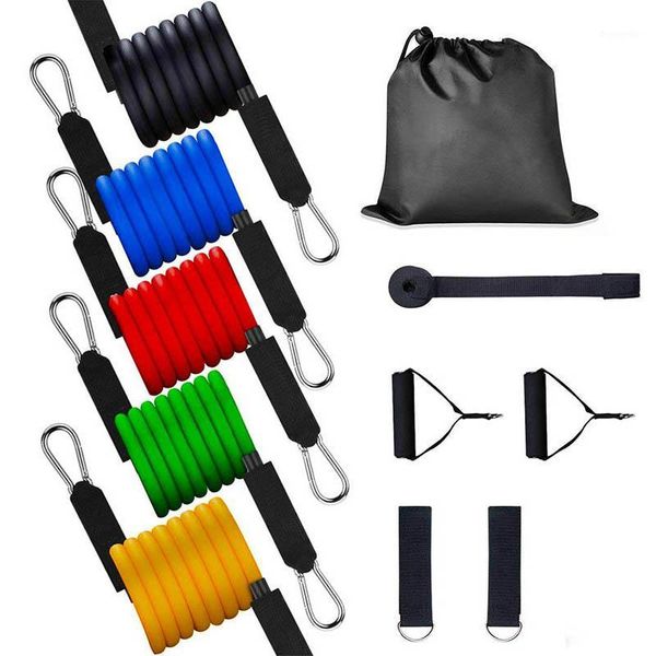 

11pcs pull rope fitness exercises resistance bands latex tubes pedal excerciser body training workout yoga tools1