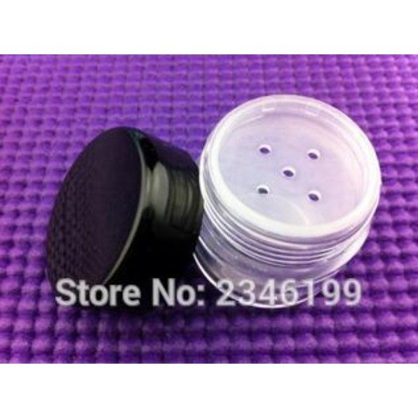 Plastic 15G Sifter malha Jar, Pó Cosmético prego Glitter Embalagem Case, Make-up Container Negro Cor Amarelo, 50pcs / lot