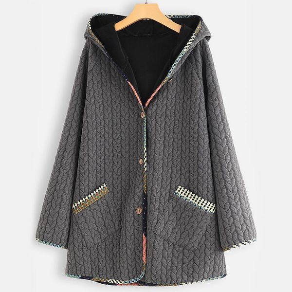 

autumn winter solid women hooded parka plus size long sleeve women jackets cotton padded coats parkas1, Black
