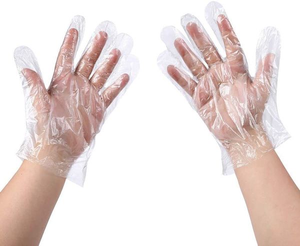 

polythene 100pcs/bag barber good salon quality plastic clear disposable gloves for hairdressing
