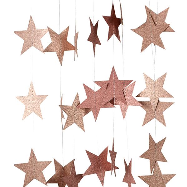 4m 7cm papel guirlanda star forma bandeiras cordas banners bebê chuveiro estamenha pendurado papel feliz aniversário festa de casamento decoração