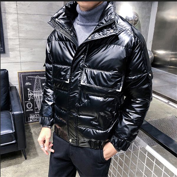 

fashion outdoor winter jacket for mens down coat stand collar warm men jackets coat thicks quality asain size m-5xl, Black