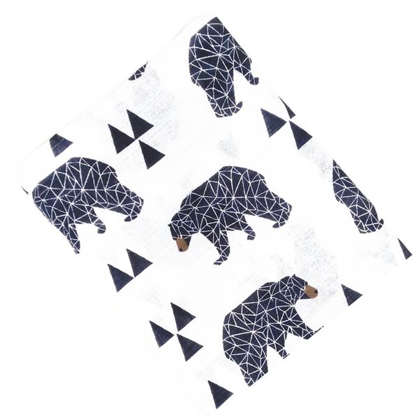 

abwe sale black bear printing muslin baby cotton swaddling bag infant newborns blanket swaddling swaddling bedding towel y201009