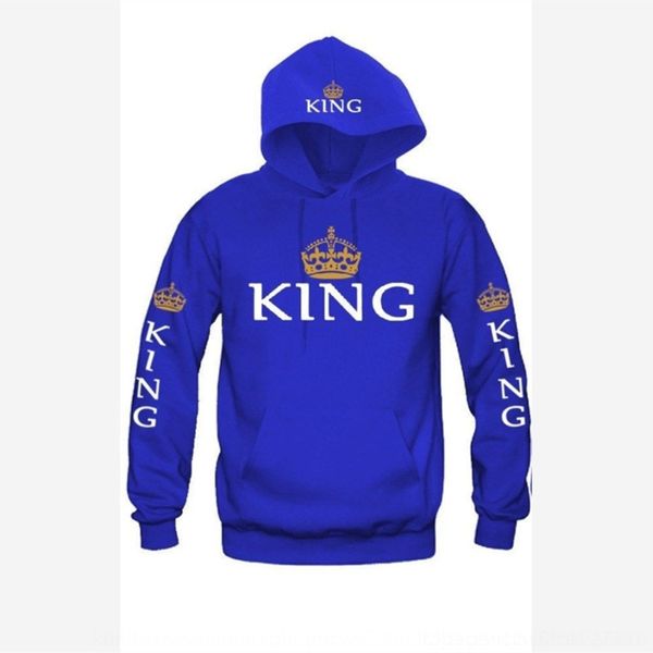 

3afgk autumn new long-sleeved king printed hooded queen sweater suit autumn new queen king printed hooded long-sleeved couple suit sweater c, Black