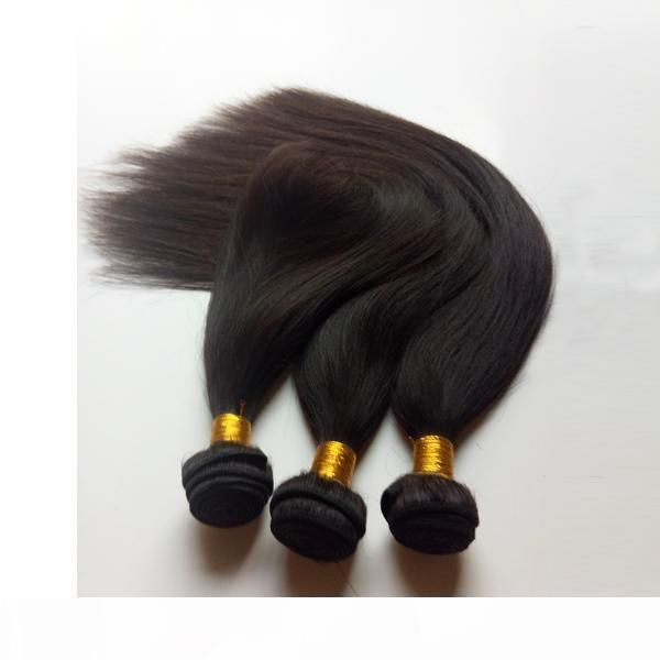 

unique rare straight mongolian hair extensions full cuticle brazilian european virgin human hair double weft 8-28inch indian remy hair, Black