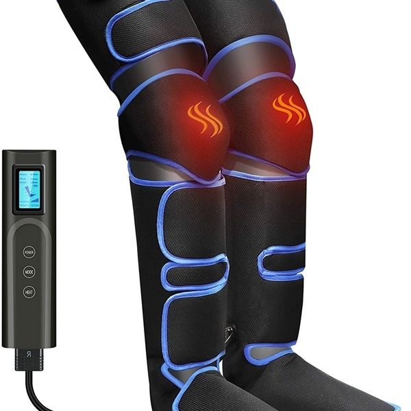 Massageador de ar para as pernas, FE-7203D Compressão de ar para as pernas com controlador portátil Massageador para as pernas 6 modos 3 intensidades 360° Massagem nos pés 220228