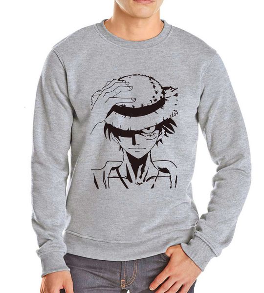 

wholesale-new arrival print one piece luffy hoodies fashion sweatshirts new funny tracksuit cotton long sleeve o neck men hooded suit, Black