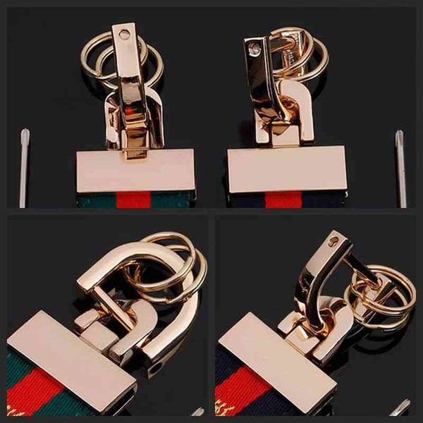 

trendy key real product long-term stable operation fashion design luxury brand little bee tricolor ribbon keychain, Slivery;golden