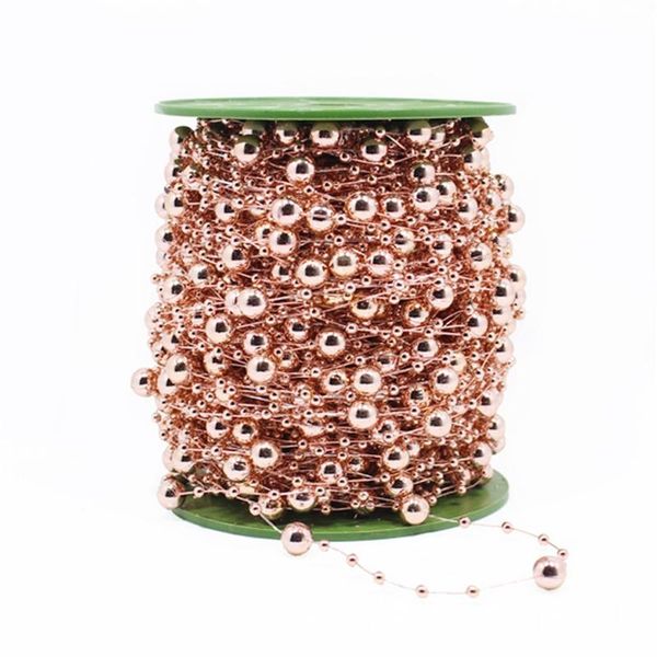 

5 30 60m розовое золото lmitation pearl леска искусственный жемчуг бисер цепи garland цветок свадебные цветы букет yxlygu