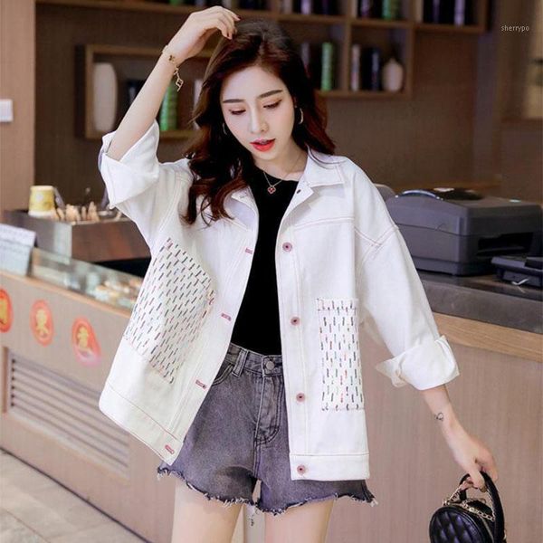 

european station black denim jacket female wild 2020 spring and autumn new loose jackets women coat fashion women's clothing1, Black;brown