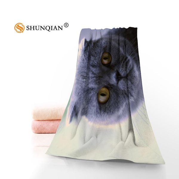 

blue cat microfiber bathroom washclothtowels custom face towel/bath towel size 35x75cm 70x140cm
