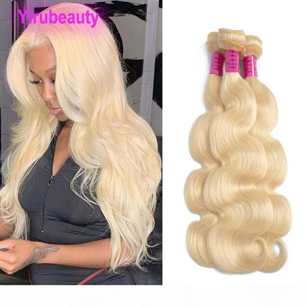 

peruvian 100% virgin human hair 32inch-42inch blonde 3 bundles hair extensions 613# color three pieces body wave straight double wefts remy, Black