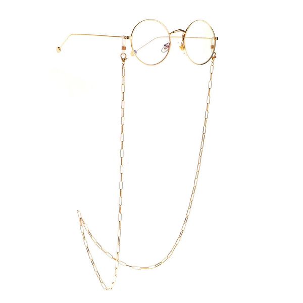 

2020 fashion minimalist gold color golden sunglasses chain rope metal punk hip hop lanyards glasses holder h jllzer