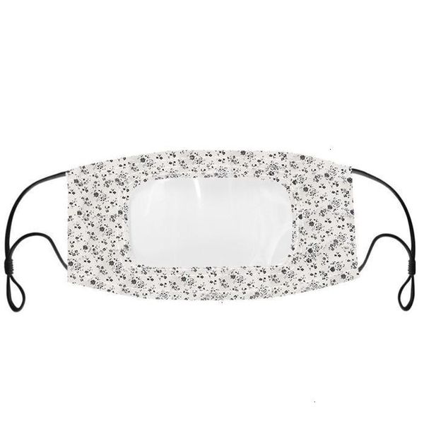 

cotton face mask printed mouth with clear window visible deaf mute masks windproof dustproof washable reusable