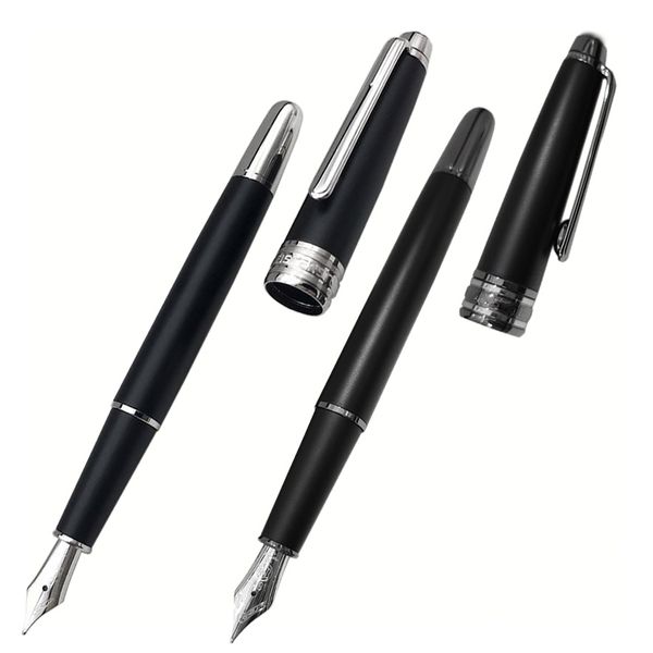 

yamalang 163 matte black metal fountain pens silver black clip nib 4810 school office stationery writing ink luxury pen