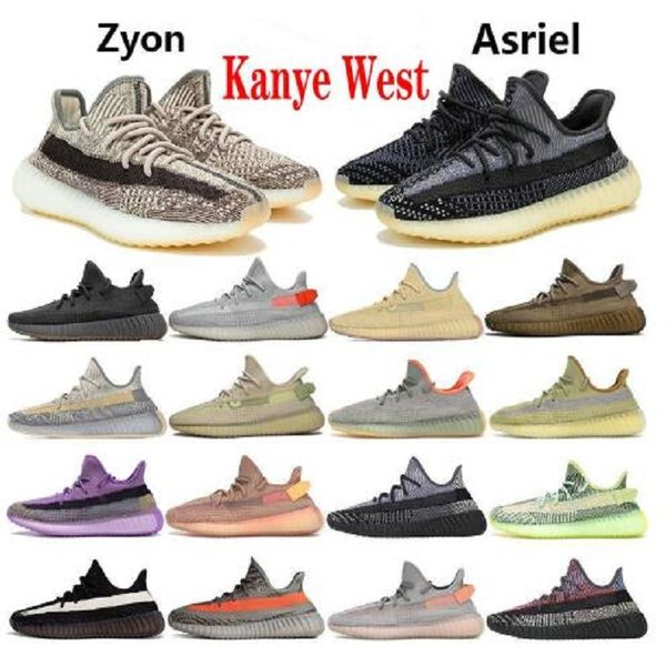 

new zyon israfil earth kanye west shoes men women casual shoes desert sage cinder cloud white black static full reflective sneaker shoe