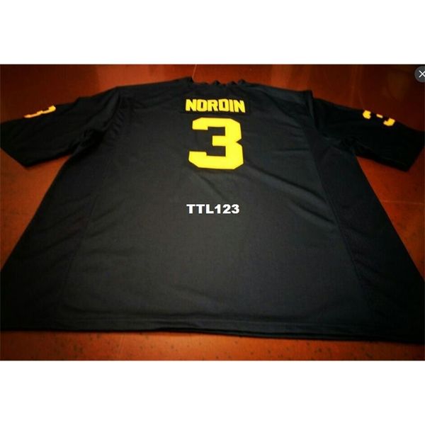 

3421 #3 quinn nordin michigan wolverines alumni college jersey s-4xlor custom any name or number jersey, Black