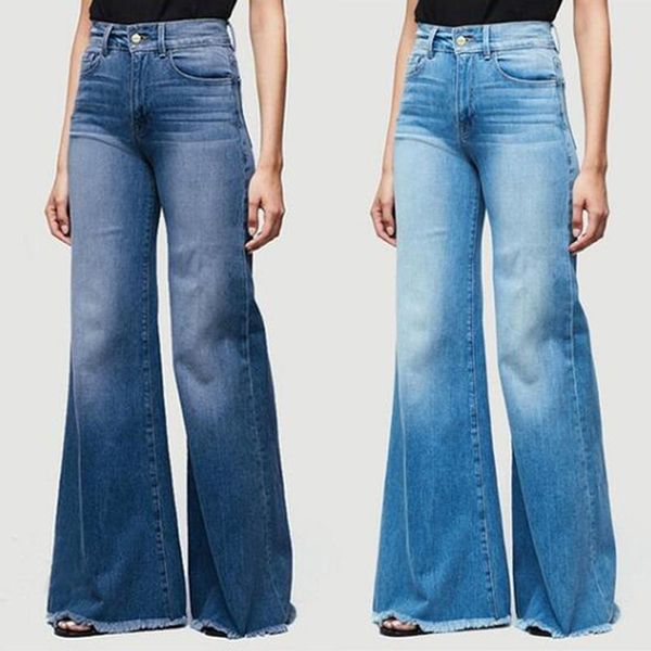 

high waist wide leg jeans brand women boyfriend denim skinny woman's vintage flare plus size 4xl pant kg-364, Blue