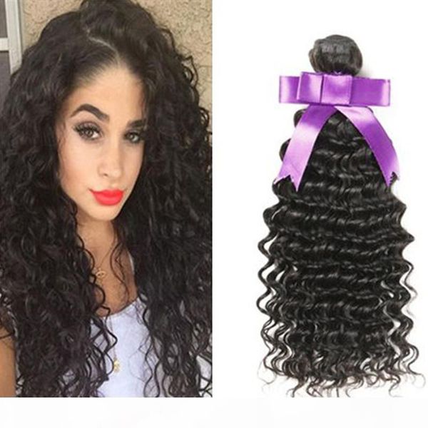 

unprocessed 8a brazilian deep wave curly hair weaves bundles peruvian malaysian indian cambodian mongolian brazillian human hair, Black;brown