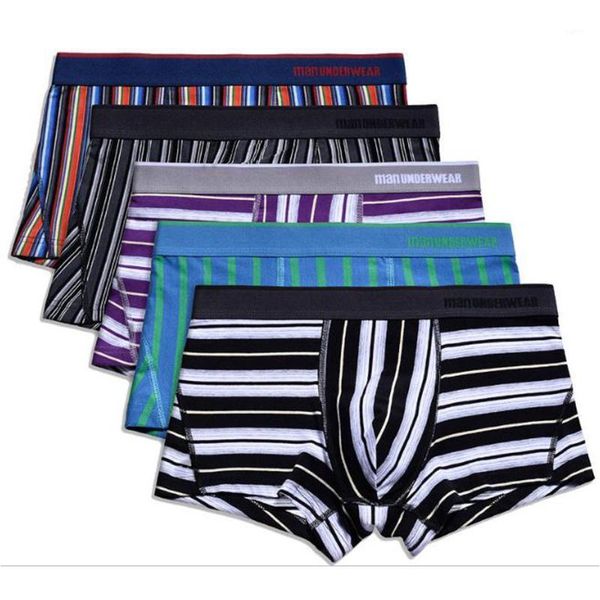

male striped cotton mid-rise seamless boyshort men's panties underwear men boxer shorts mix color s-3xl 6pcs/lot c5031, Black;white