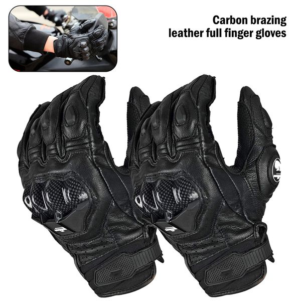 

2020 new leather moto racing carbon fiber bicycle cycling motorbike riding glove furygan afs 6 motorcycle men' gloves, Blue;gray