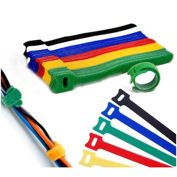 

50pcs reusable black cable cord ties tidy organiser nylon strap hook loop tool hook and loop cable ties multiple colour bbypzh