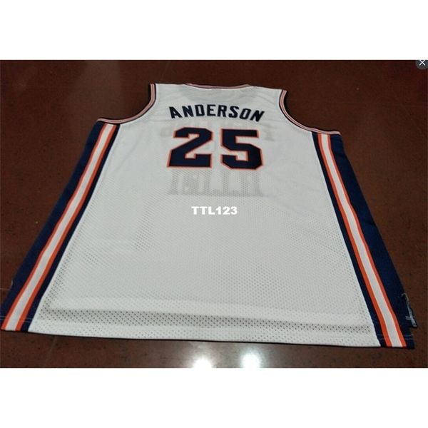 

vintage men vintage white #25 kenny anderson fighting illinois college jersey size s-4xl or custom any name or number jersey, Black