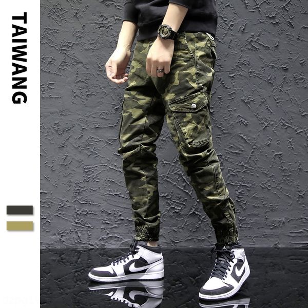 

bdaxd fashion 2019 new tight pants multi overallsloose overalls men's spring camouflage overalls bag leggings pants youth harem pdfub, Blue