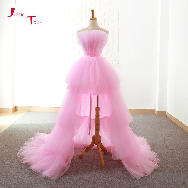 

jark tozr custom made high low prom dresses vestido de festa alibaba china pink formal gowns ballkleider c1111, Black;pink