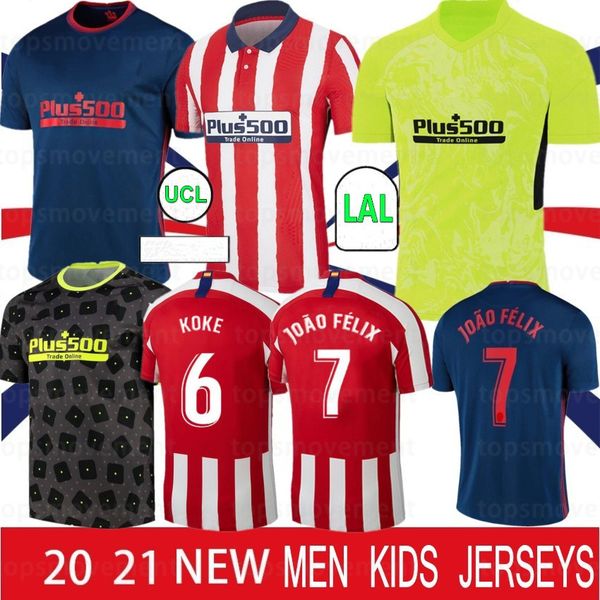 

21 22 joao felix men kids soccer jerseys 2021 koke griezmann saul lemar suarez correa diego costa football jerseys camiseta de fútbol 22, Black;yellow
